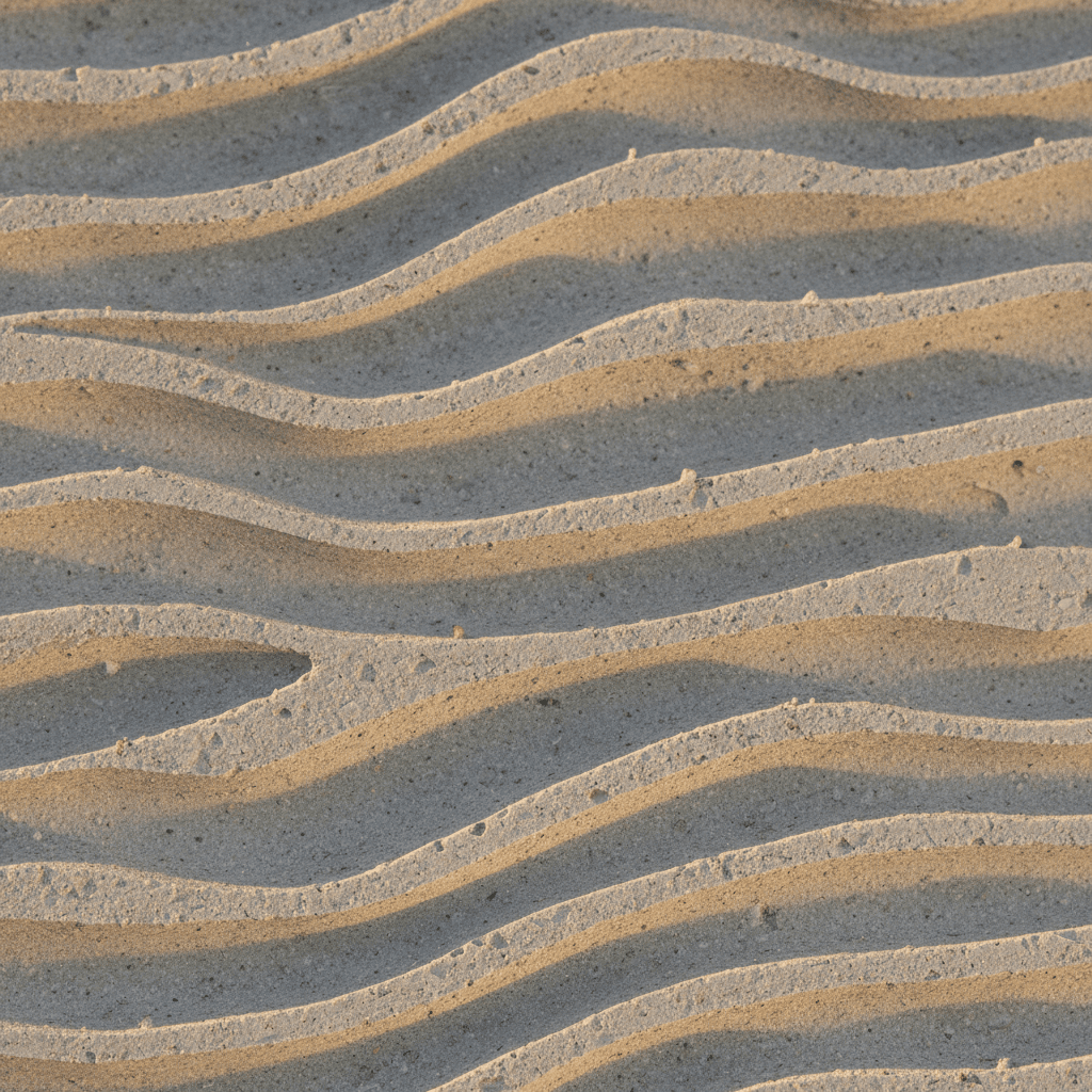Close-up of 3D-printed concrete wall layers showing structural detail