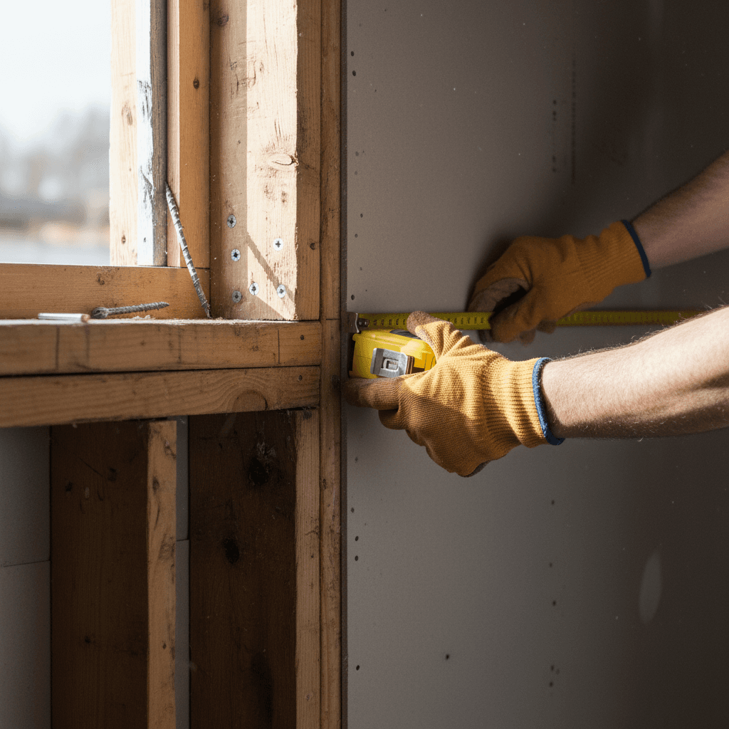 Installation of windows in printed home walls